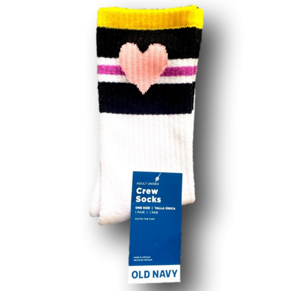 3/$18 Non-Binary Pride Flag With Heart LGBTQIA+ Funny Novelty Crew Socks - New - Picture 2 of 2